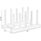 Basicwise Set of 2 Bamboo Wooden Dish Drainer Rack, Plate Rack, And Drying Drainer, 4 Grid QI004355D.2 - alternate 6